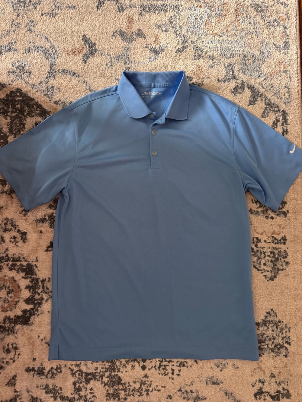 Nike Golf Men’s Light Blue Dri-FIT Polo medium  light blue performance golf polo